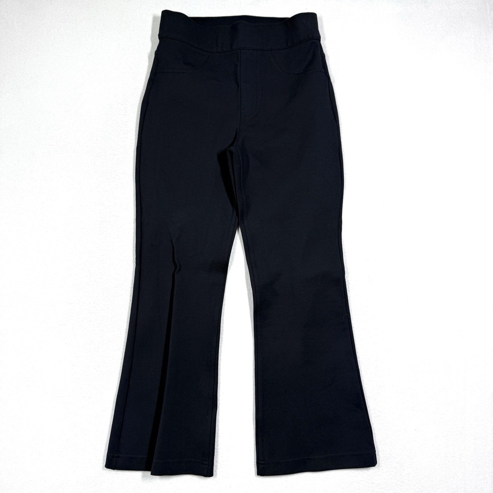 Spanx Pants Womens Small Perfect Cropped Flare Ponte Black Smoothing Career